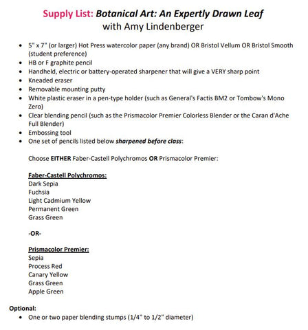 Botanical Art: An Expertly Drawn Leaf - Jelly Bean Class with Amy Lindenberger