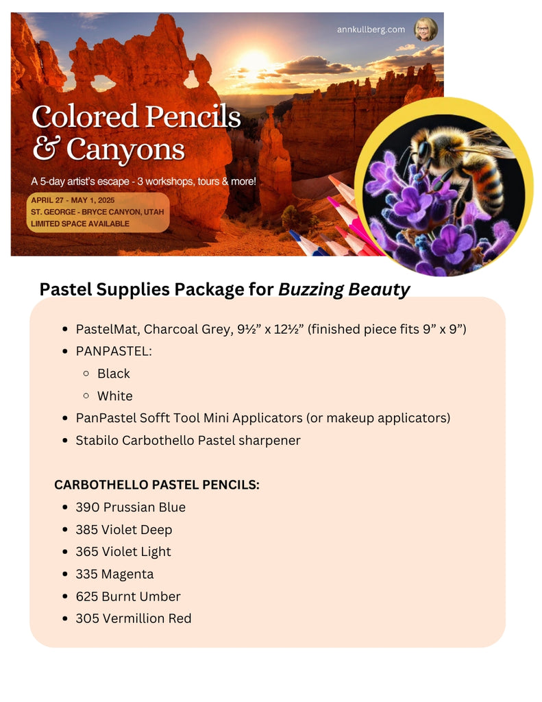 CP & Canyons: 5-Day Artist's Escape: Pastel Supplies for Buzzing Beauty Project