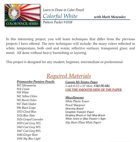 Mark Menendez: Colorful White Colored Pencil Tutorial