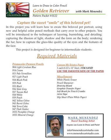 Mark Menendez: Golden Retriever Colored Pencil Tutorial