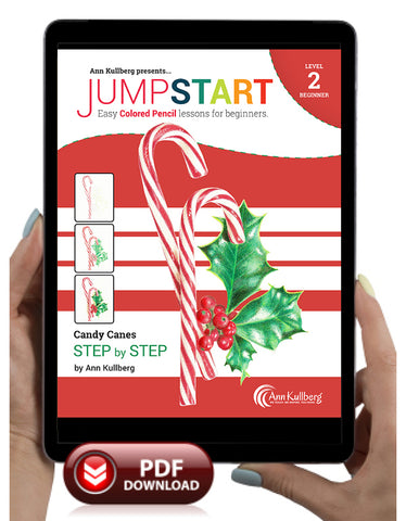 Jumpstart Level 2: Candy Canes in Colored Pencil