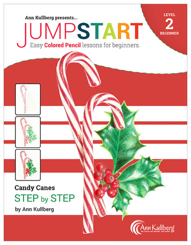 Jumpstart Level 2: Candy Canes in Colored Pencil