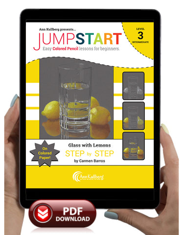 Jumpstart Level 3: Glass With Lemons on Colored Paper