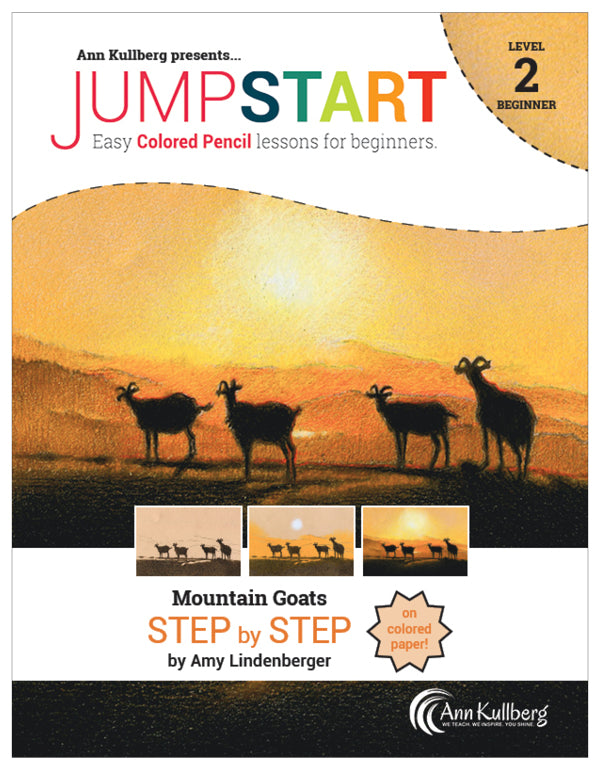 Jumpstart Level 2: Mountain Goats in Colored Pencil