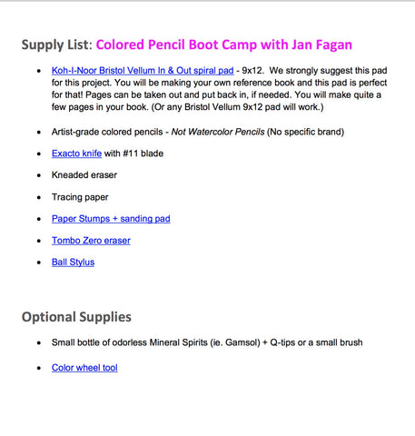 Video Workshop: Colored Pencil Boot Camp For Beginners & Beyond With Jan Fagan