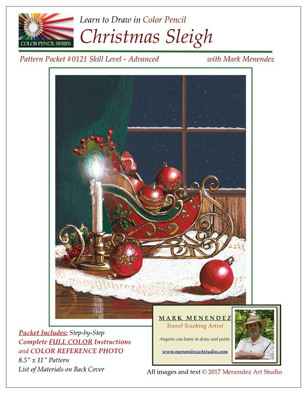 Mark Menendez: Christmas Sleigh Colored Pencil Tutorial