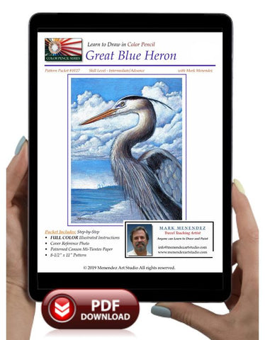 Mark Menendez: Great Blue Heron Colored Pencil Tutorial