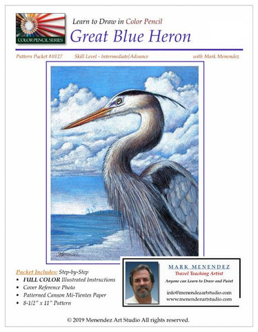Mark Menendez: Great Blue Heron Colored Pencil Tutorial