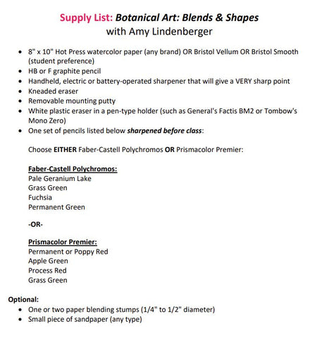 Botanical Art: Blends & Shapes - Jelly Bean Class with Amy Lindenberger