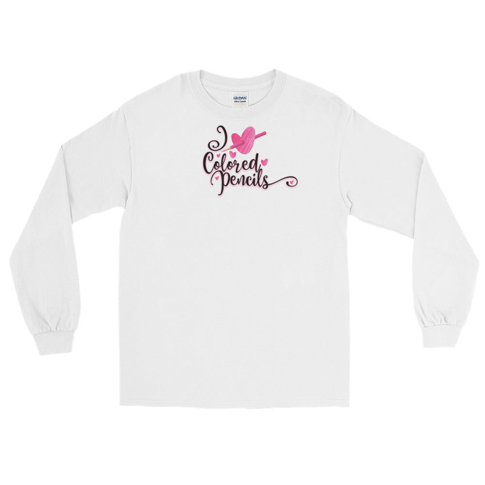 I Heart Colored Pencil Long Sleeve T-Shirt