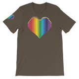 Rainbow Colored Pencil Heart Short-Sleeve Unisex T-Shirt