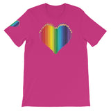 Rainbow Colored Pencil Heart Short-Sleeve Unisex T-Shirt