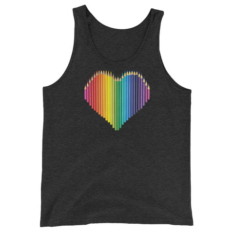 Rainbow Heart Unisex  Tank Top