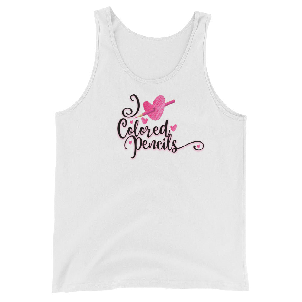 I Heart Colored Pencils Unisex Tank Top