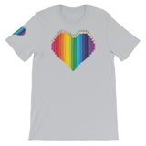 Rainbow Colored Pencil Heart Short-Sleeve Unisex T-Shirt