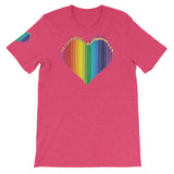 Rainbow Colored Pencil Heart Short-Sleeve Unisex T-Shirt