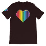 Rainbow Colored Pencil Heart Short-Sleeve Unisex T-Shirt