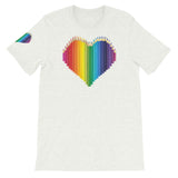 Rainbow Colored Pencil Heart Short-Sleeve Unisex T-Shirt