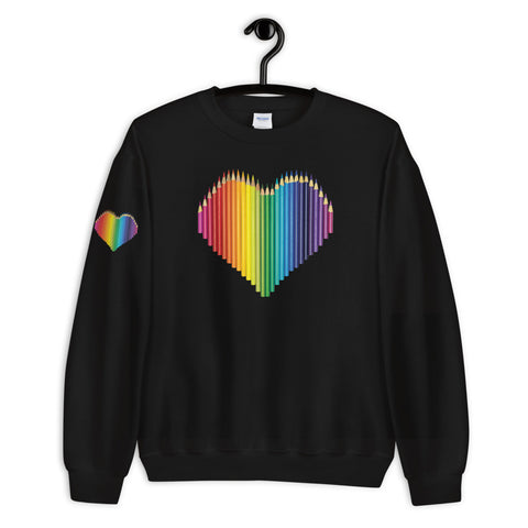 Colored Pencil Heart Sweatshirt