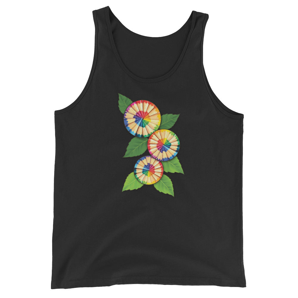 Colored Pencil Flowers Unisex Tank Top