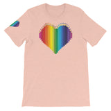 Rainbow Colored Pencil Heart Short-Sleeve Unisex T-Shirt