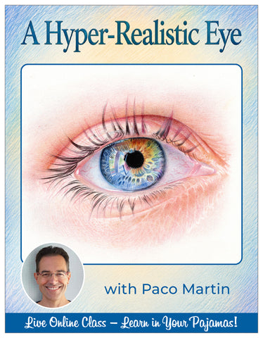 A Hyper-Realistic Eye: The Construction of Light in Colored Pencil Pajama Class with Paco Martin