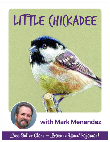 Little Chickadee in Watercolor Pencil Pajama Class with Mark Menendez