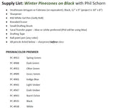 Winter Pinecones on Black - Pajama Class with Phil Schorn