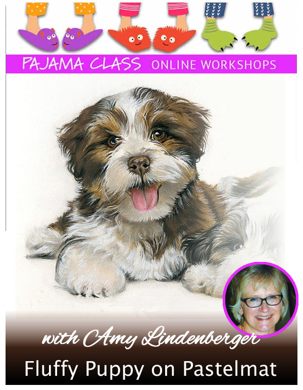 Fluffy Puppy on Pastelmat - Pajama Class with Amy Lindenberger