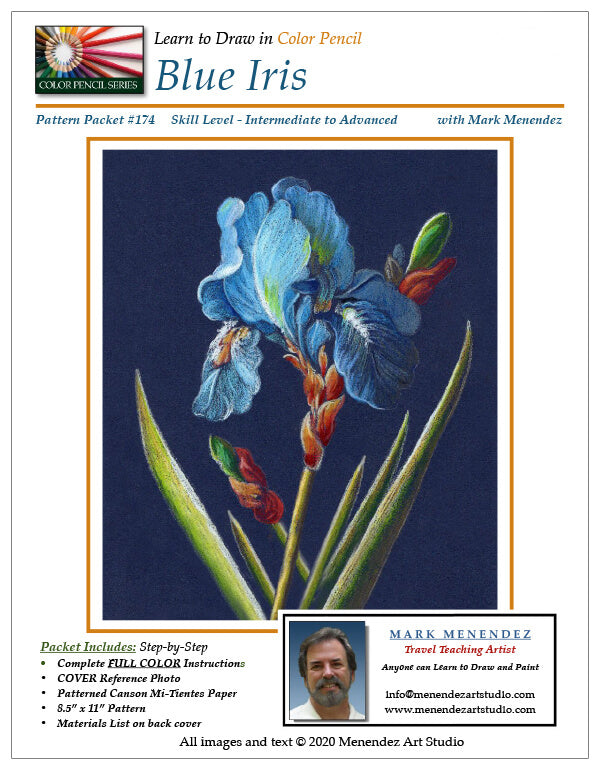 Mark Menendez: Blue Iris Colored Pencil Tutorial