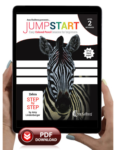Jumpstart Level 2: Zebra in Colored Pencil