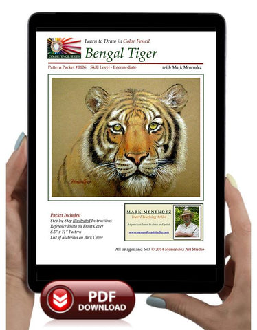 Mark Menendez: Bengal Tiger Colored Pencil Tutorial