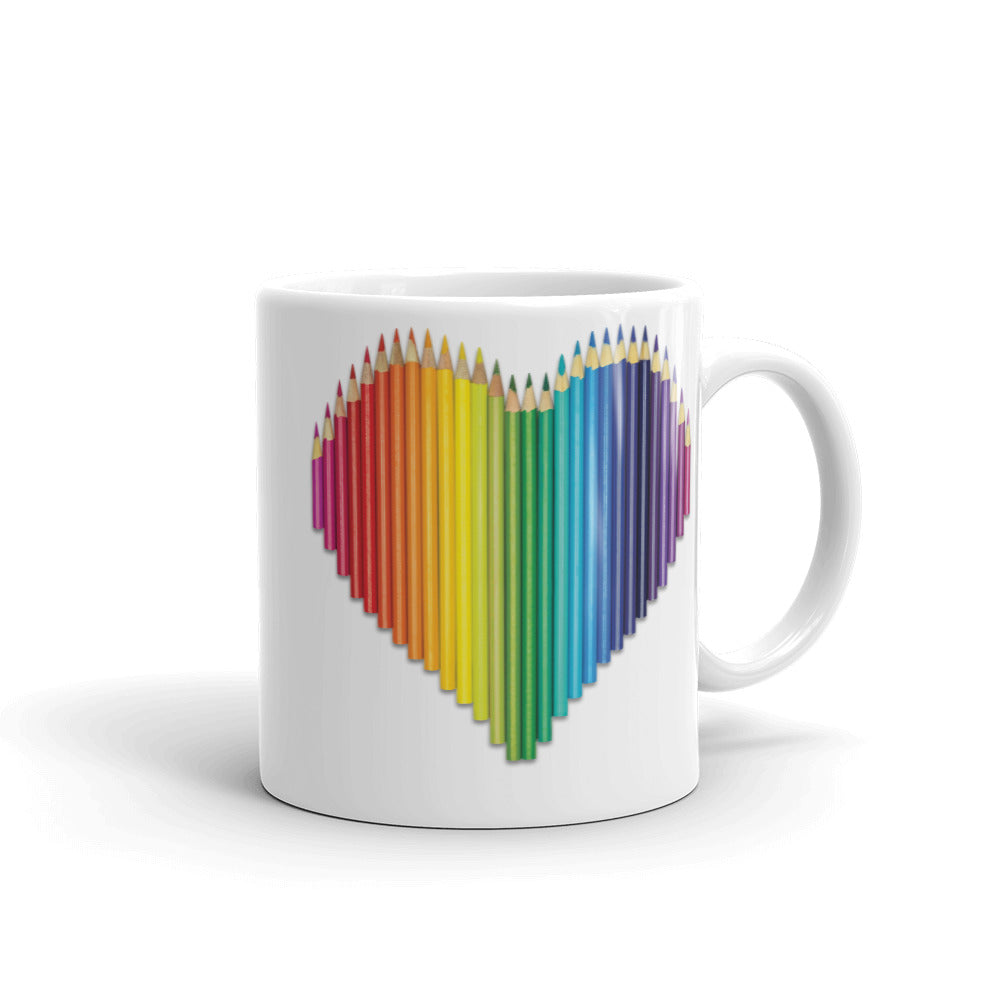 Colored Pencil Heart Mug